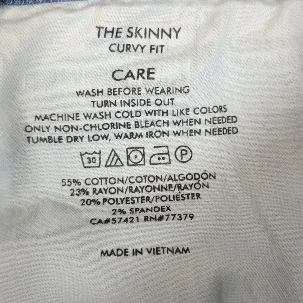 Classic Ann Taylor The Skinny Curvy Fit Blue Women's Jeans Size 12